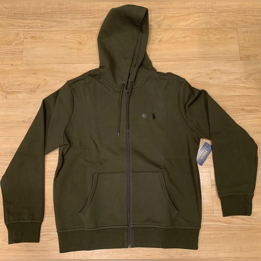 Polo Ralph Lauren Men’s Double Knit Tech Fleece Full-Zip Hoodie Olive Nwt S - L